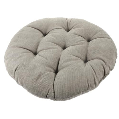 SUPVOX Corduroy Meditation Floor Cushion Seat Pillow 42cm Diameter Thick Plush Pad for Adults Yoga Living Room Tatami Outdoor Use Charcoal Gray
