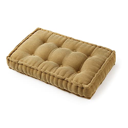 DormCo Rainha - Ultra Thick Tufted Floor Pillow - Natural Tan 23.60" x 40.15" x 7.85"D - color: Natural Tan