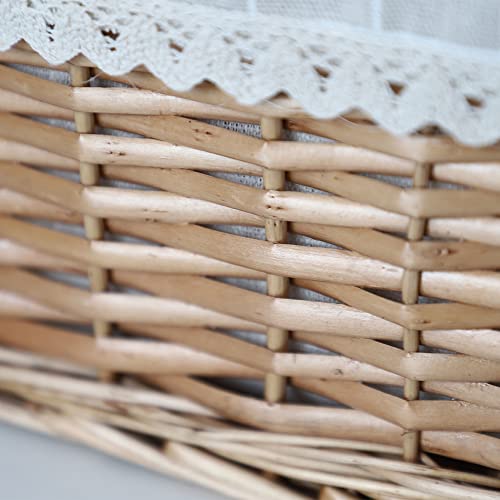 Rectangular Wicker Storage basket&bins container, Organizer Box, Kingwillow Art & Craft (Small) - color: Natural-Wicker