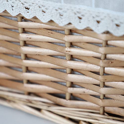 Rectangular Wicker Storage basket&bins container, Organizer Box, Kingwillow Art & Craft (Small) - color: Natural-Wicker
