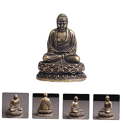 Cabilock Mini Zen Buddha Statue Antique Meditation Ornament for Decor Tranquil Temple Sculpture for Relaxation Zen Aesthetic for Family Friends