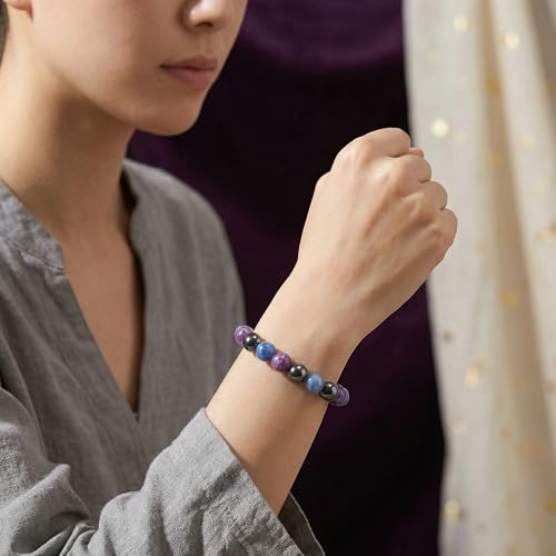 Bivei Protection Bracelet, Strength Crystal Healing Bracelet 8MM - Spiritual Stretch Beaded Jewelry for Women Men Gift - color: Quit Alcohol
