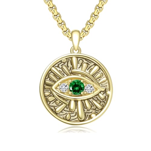Evil Eye Necklace for Women 925 Sterling Silver, Protection Necklace with Blue Evil Eye Charm, Evil Eye/Lotus Pendant Jewelry, Birthday Christmas Gifts for Her - style: Blue Evil Eyes 04