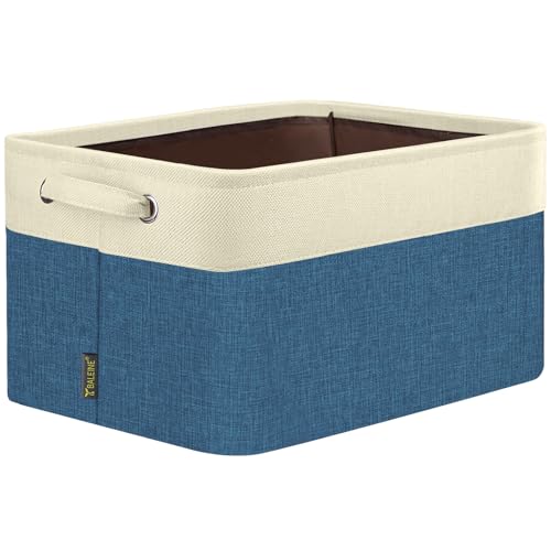 BALEINE 1 Pack Fabric Closet Storage Bins for Shelves, Linen Closet Organizers and Storage, Decorative Baskets for Organizing, Shelf, Clothes, Home, Office (Navy Blue, 17''x13''x10.5'') - color: Navy Blue, size: 1PCS/X-Large-17x13x10.5