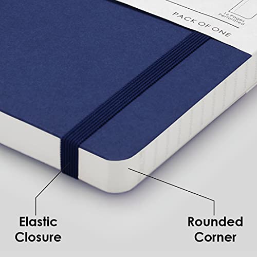 myPAPERCLIP Limited Edition A5 Checks/Square Grid Notebook | 192 Pages, 100 GSM, Soft Cover, A5 (5.83 × 8.27 in) | Flat Lay | Bookmark & Elastic Closure | Blueberry - color: Blue-Berry, style: Checks