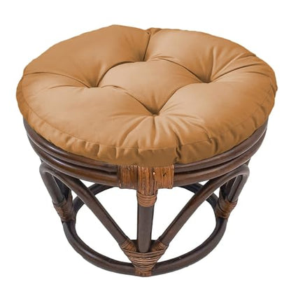 Futon Seat Cushion, Overstuffed Round Tatami Indoor Outdoor Seat Pads Chair Pad, Solid Color Footstool Cushion, not Include Chairs(18inch) (Khaki) - color: Khaki