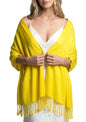 Achillea Lightweight Pashmina Scarf for Women – Soft Silky Shawl Wrap for Evening Dresses, Bridesmaids & Everyday Wear - color: Yellow