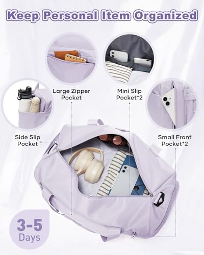 Gym Bag for Women,Travel Duffel Bag with Shoes Compartment Personal Item Carry On Overnight Bag for Mens Weekender Bag Training Handbag Sports Gym Tote Bag Yoga Bag Purple - color: J3-Purple