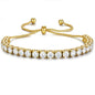 3/4mm Moissanite Tennis Bracelet Adjustable Simulated Diamond Chain 18K Gold Plated 316L Stainless Steel Bracelets Jewelry Gifts for Women Men Wife Mother - color: Gold, size: 3MM Moissanite