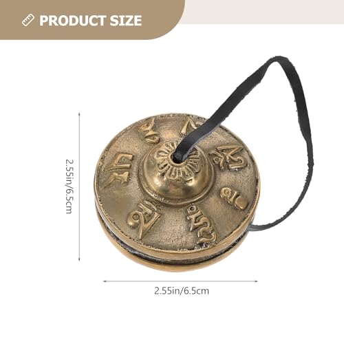 SECFOU Tingsha Meditation Bell Cymbals Set Nepal Copper Percussion Instrument Yoga Chime Bell with Six-Syllable Chant and Carrying Pouch for Mindfulness and Sound Therapy