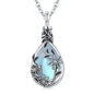 JUSTKIDSTOY Moonstone Urn Necklace for Ashes Sterling Silver Daisy/Rose/Tree Teardrop Pendant Necklace Cremation Jewelry Keepsake Memorial Gifts for Mother Grandma w/Funnel Filler - style: Daisy