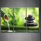 Zen Wall Art Green Spa Still Life with Bamboo Canvas Wall Art Painting Pictures Print On Canvas Botanical The Picture for Home Modern Decoration Stretched by Wooden Frame,Ready to Hang
