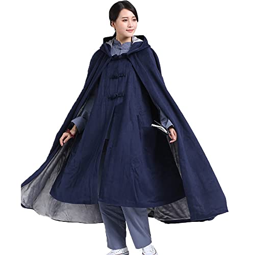 Meditation Hooded Cloak Buddhist ed Monk Outfit Winter Meditation Clothing Robe Unisex, Medium - color: Has., size: Medium