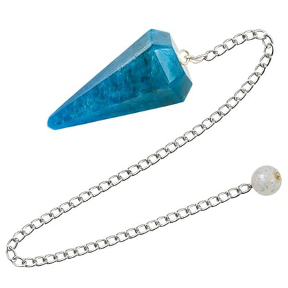 Amazing Gemstone Apatite Crystal Pendulum for Divination, Certified Dowsing Crystals, Healing Stones for Chakra Balancing, Meditation, Enhance Reiki Spiritual Growth Includes Healing Crystals, Stones - color: Apatite