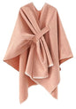 Women's Shawls Wrap Poncho Soft Capes Open Front Cardigan Large Blanket Wraps Shawl Knitted Cloak Cardigan Warm - color: New-pink