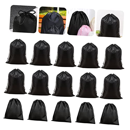 1 Set 15Pcs Dustproof Drawstring Storage Bag Non Woven Organizer for Clothes and Cosmetics Includes for Home and Outdoor Use