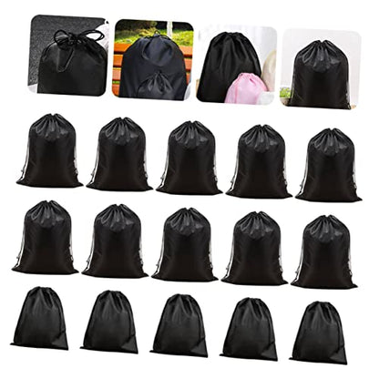 1 Set 15Pcs Dustproof Drawstring Storage Bag Non Woven Organizer for Clothes and Cosmetics Includes for Home and Outdoor Use
