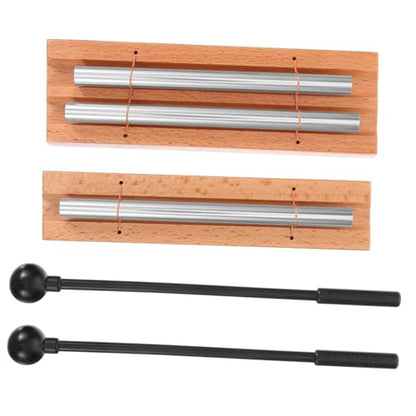 2 Sets Wood Meditation Chimes Metal Wind Chimes Sound Healing Instrument for Adults
