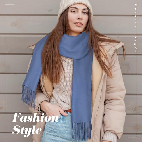 Winter Scarf for Women Pashmina Shawls and Wraps for Evening Dresses Wedding Party Bridesmaid Warm Long Scarves Shawl - color: Blue