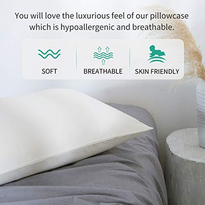 Organic Cotton Pillow Case - One Pack 13"x 18" Kids Pillow Pillowcase with No Zipper - 300 TC Thread Count - Soft, Safe and Hypoallergenic - Off White - size: 13"x18"