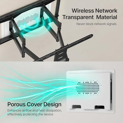 9" in-Wall Media Box, Recessed Outlet Wall Box, Structured Media Enclosure for One Connect & Network Switches, Works with Fire TV Stick & Samsung -Friendly Cable Management Kit