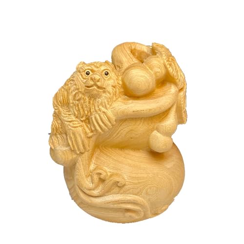 Antique Cucurbits Wooden Statue Accents Zen Meditation Wood Sculpture Decor for Living Room Spa Or Yoga Studio Centerpiece Books Living Room Bedroom Ornament