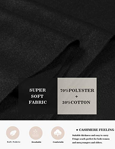 Pashmina Shawl Women Winter Scarf Warm Wedding Wraps Ladies Scarves for Evening Dresses - color: Black