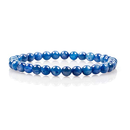 Cherry Tree Collection - Small, Medium, Large Sizes - Gemstone Beaded Bracelets For Women and Men - 6mm Round Beads - color: Kyanite, size: Small