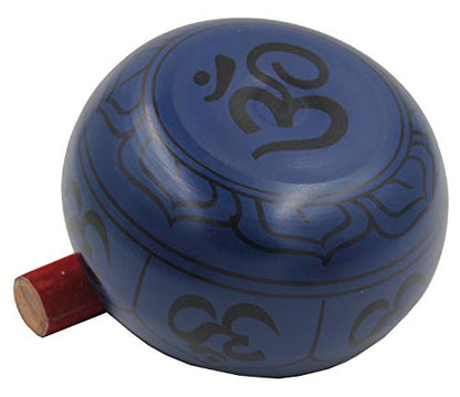 DharmaObjects Yoga Meditation 6 Inches OM Mantra Singing Bowl/Pad/Mallet Gift Set (Blue) - color: Blue, size: OM Mantra