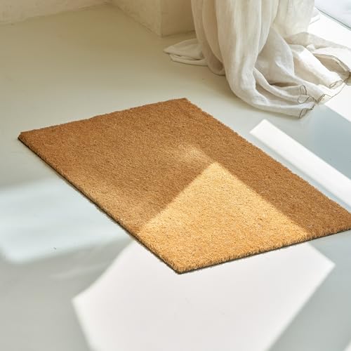 Coco Coir Door Mat with Heavy Duty Backing, Welcome Doormat (17" x 30"), Doormat Entrance (Plain - 8Pack) - color: Plain - 8pack