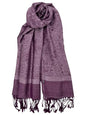 Pashmina Shawl Wrap for Women Soft Lightweight Multi-Purpose Scarf for Weddings, Parties & Casual Wear - color: Jacquard Mauve Purple - Pl1861