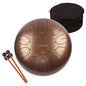 Steel Tongue Drum 12 Inch 11 Notes for Adults - Ethereal Metal Instrument for Meditation & Yoga with Music Book, Mallets & Carry Bag (Brown) - color: Brown