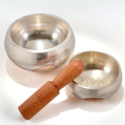 White Copper Buddha Sound Bowl Singing Bowl Copper Bowl Yoga Meditation Singing Bowl for Healing Prayer Relaxaion Healing，White 10cm