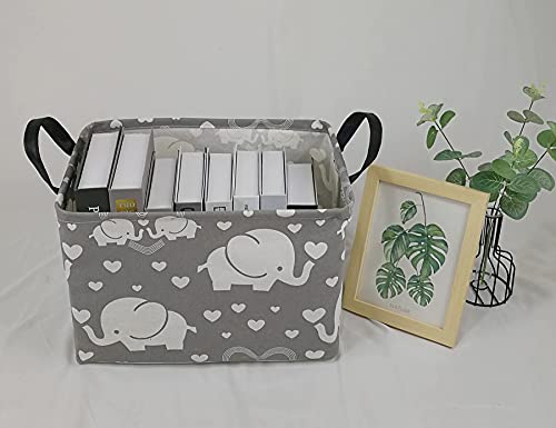 Storage Basket Home Shelf Basket Kids Organizer Box Clothes Laundry Hamper Nursery Bin Gift Laundry Basket with Handles for Home (love elephant) - color: Love elephant