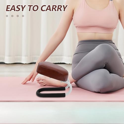 Cabilock Meditation Bench Floor Seat with Anti-Slip Cushion, Wooden Prayer Stool for Yoga and Seiza Posture, Portable Home Prayer Stool with Non-Slip Cover for Mindfulness and Meditation