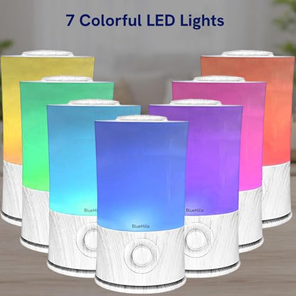 BlueHills Premium 2000 ML XL Large Essential Oil Diffuser Aromatherapy Humidifier for Large Room Home 40 Hour Run Huge Coverage Area Lights 2 Liter Extra Large Capacity Diffuser White Wood Grain E004 - color: White Wood Grain