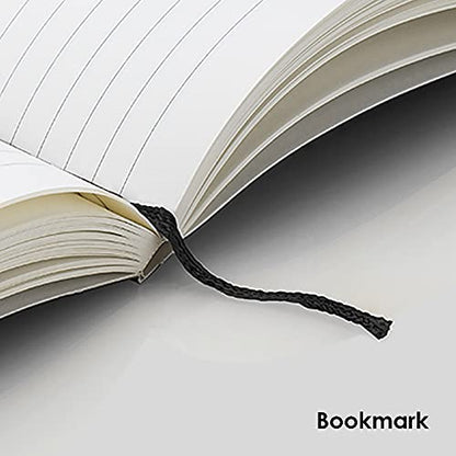 myPAPERCLIP Executive Series A5 Ruled Notebook | 192 Pages, 80 GSM, Soft Cover, A5 (5.83 x 8.27 in) | Flat Lay | Bookmark, Elastic Closure & Back Pocket | Blue - color: Blue, size: A5, Ruled