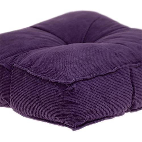 CC Home Furnishings Tufted Cotton Square Floor Pillow - 24" - Purple