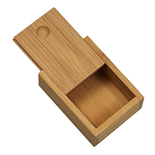FOMIYES Bamboo Pull-out Lid Storage Box Decorative Jewelry Organizer Desktop Storage Solution for Home and Office Natural Finish Practical Design