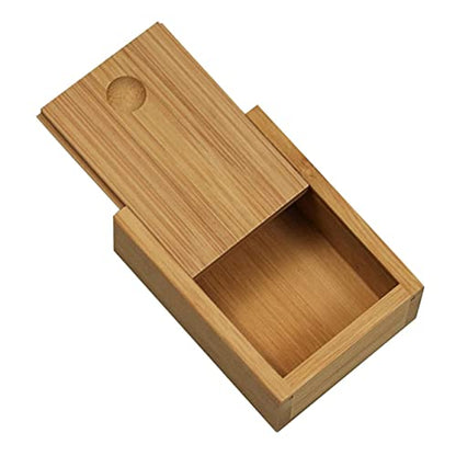 FOMIYES Bamboo Pull-out Lid Storage Box Decorative Jewelry Organizer Desktop Storage Solution for Home and Office Natural Finish Practical Design
