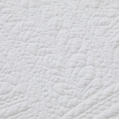 Brandream White Quilt Throw Blanket Cotton Throw Blanket for Bed Couch Day Bed Cover Solid Decorative Blankets 47 X 60 Inch