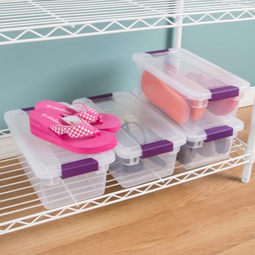 Sterilite 12-Pack ClearView Latch Box, Clear Stackable Organizer Bins with Lids, 6 Qt – Small Plastic Tote Containers for Closet, Office, Bedroom, Shelving Units and Home Storage Organization - size: 12 Pack, style: 6 Quart