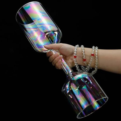 Clear Double Headed Handheld Crystal Singing Bowl, Easy to Play Musical Bowl (Contains A Singing Bowl Stick) for Relaxation, Zen, Prayer, Beautiful Meditation Yoga Gift - color: 12cm