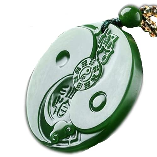 Meditation Necklace, Natural Green Jade Pendant Hand Carved Pendants Fashion Necklace Jewelry Lucky Amulet