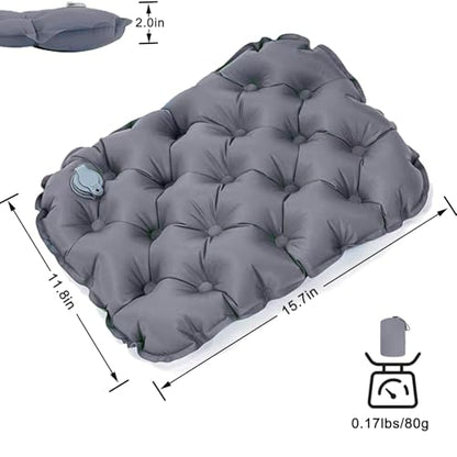 Inflatable Seat Cushion, Lightweight Camping Air Sitting Pad, Waterproof Portable Air Cushion for Climbing Hiking Office Airplane Car Stadium Seat (Grey) - color: Grey