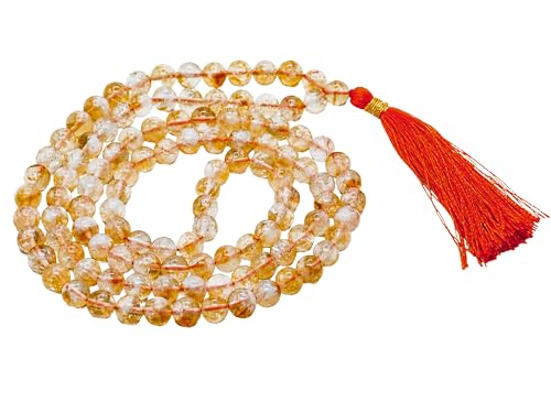 Amazing Gemstone Citrine Mala Beads - 108 Prayer Beads for Meditation and Mindfulness Practice, Handcrafted Mala Beads with Natural Gemstones for Spiritual Healing and Relaxation (Plain) - color: Citrine, style: Plain