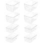 Vtopmart 4+4 Pack Clear Plastic Storage Bins Set, 4 Large Pantry Organizer Bins with Handle and 4 Medium 4-Compartment Food Storage Bins for Pantry, Kitchen, Fridge, Cabinet Organization - style: 4 Larger+4 Medium
