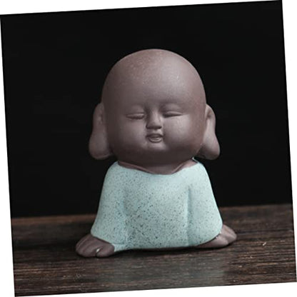 MAGICLULU 4Pcs Zen Monk Figurine Decoration Ceramic Desktop Ornament for Tea Tray Calming Aesthetic for Home Office and Garden Decor