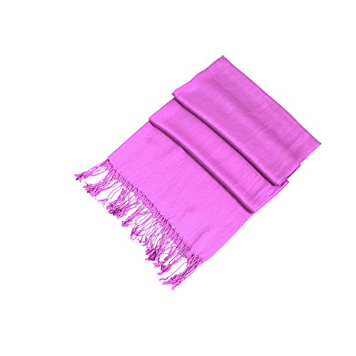 Sakkas Large Soft Silky Pashmina Shawl Wrap Scarf in Solid Colors - color: Violet