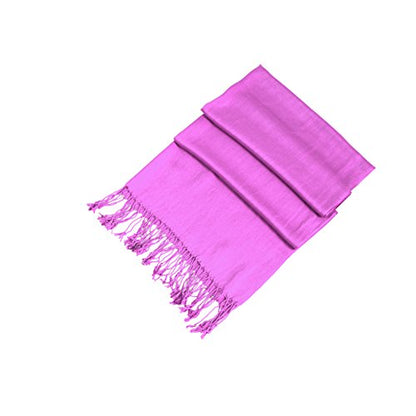 Sakkas Large Soft Silky Pashmina Shawl Wrap Scarf in Solid Colors - color: Violet